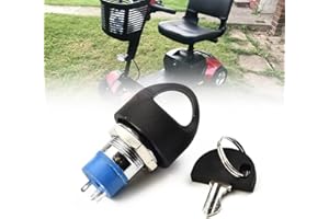 MOONDKIST Ignition Switch with Key, Replacement Mobility Scooter Spare Start On/Off Ignition Switch with 2 Keys for Pride
