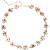 ACEDRE Colorful Crystal Choker Necklace Sparkly Rhinestone Chokers Necklaces Gold Chain Party Prom Neck Jewelry for Women