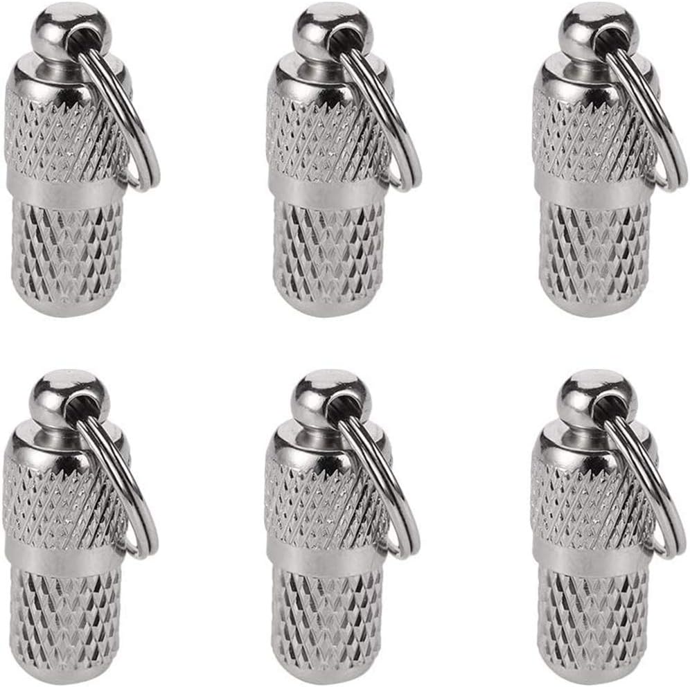 SUSSURRO 6 Pack Pet ID Tags Barrel Tube Stainless Steel Collar Tag