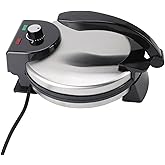 Electric Roti Maker,10 Inch Non Stick Tortilla Press Machine With Adjustable Temperature Control Stainless Steel Cover for Home Kitchen Flatbread Chapati Pizza Crust Making