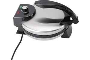Dioche Electric Tortilla Maker Machine 10 Inch Large Nonstick Roti Chapati Press with Adjustable Temperature Control Stainles