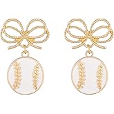 Firopia Sport Ball Dangle Earrings for Women | Soccer Baseball Golf Football Earrings | Game Day Jewelry Gift for Sport Fans