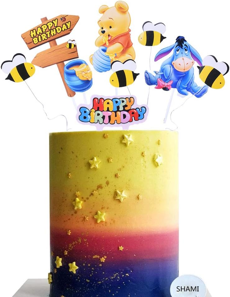 Amazon Com Shami Happy Birthday Day The Pooh Bear Cake Topper