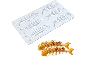 Fishbone Sugarcraft Icing Decorating Mold - 3D Fish Bone Silicone Fondant Lace Mold for Cake, Cookie, Chocolate, Clay, Resin,