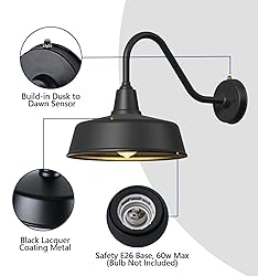 Ytzlvw 12.6 Inch Barn Lights Outdoor Dusk to Dawn