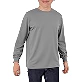 Haloumoning Boys Long Sleeve Shirts Kids Crewneck T Shirts Casual Tops Basic Tees 5-14 Years