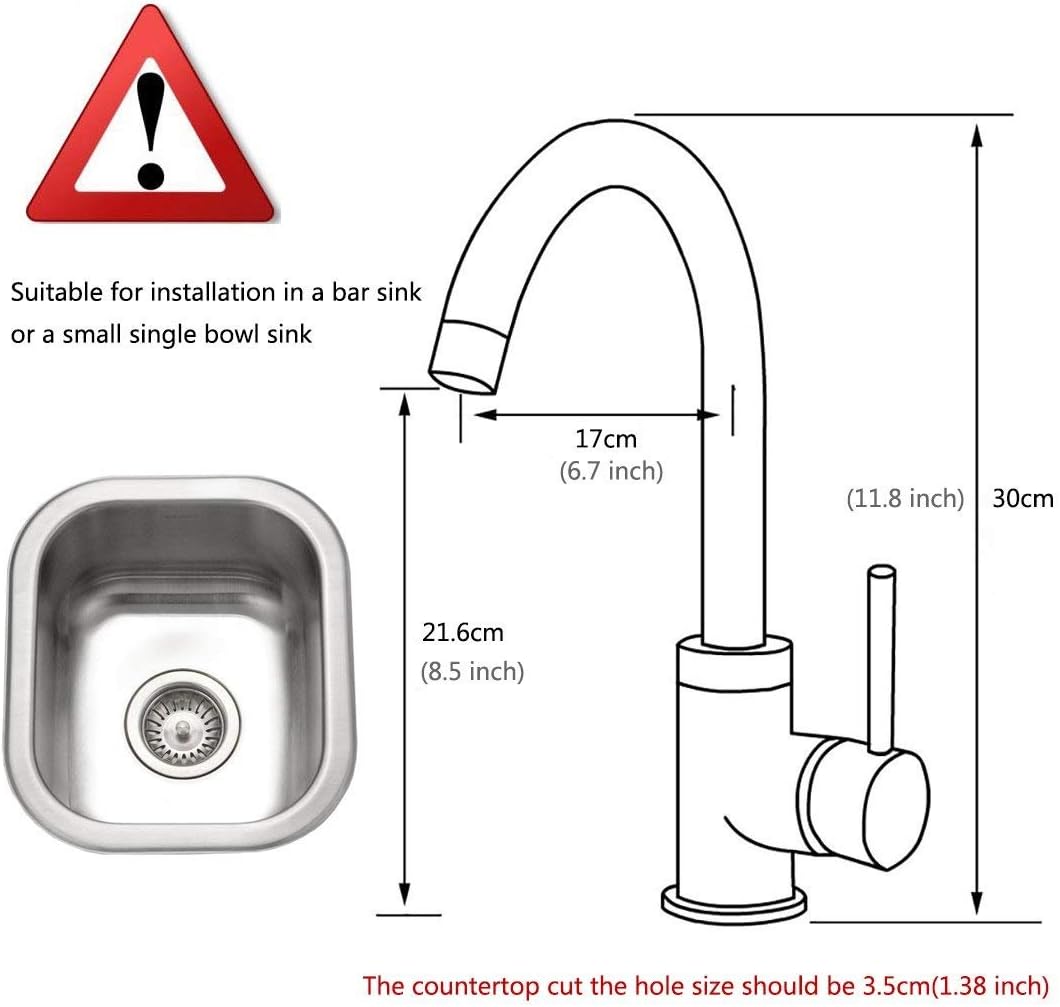 Modern Bar Sink Faucet -Gimili Bar faucet for Kitchen Sink Single Handle Hot and Cold, Brush Nickle Prep Sink Faucet - - 