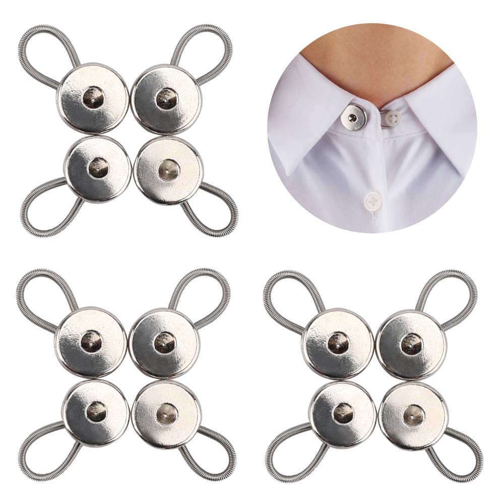 15mm/0.6inch Elastic Collar Buttons Extenders for Shirt Coat Collars