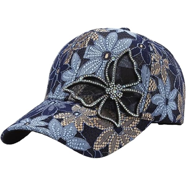 Gudessly Bling Women Baseball Cap Flower Snapback Rhinestone  display picture 1