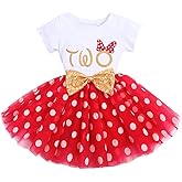Baby Girls Newborn It's My 1st/2nd Birthday Cake Smash Shinny Printed Sequin Bow Tutu Princess Dress