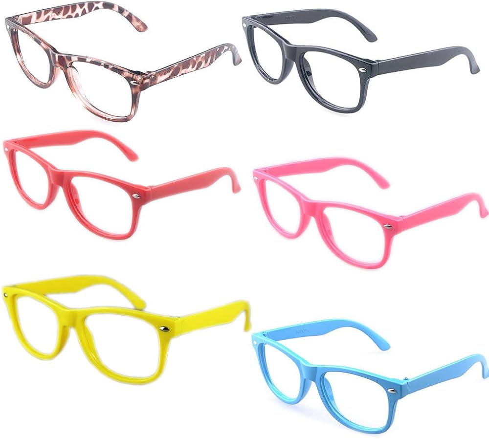 Kaptin 6 Pack Retro Children Stylish Cute Glasses Frame Without Lenses