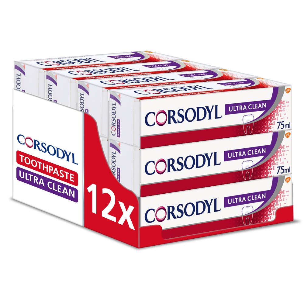 Corsodyl Ultra Clean Toothpaste, 12 x 75 ml