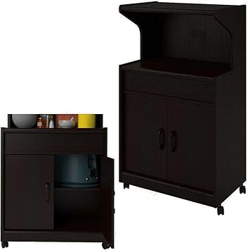 Amazon Com Efd Rolling Microwave Stand With Cabinet And