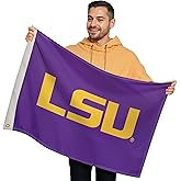 LSU Tigers College Sports Printed Flag - NCAA Licensed - Nylon - School Banner (Purple, Yellow) (2' x 3')