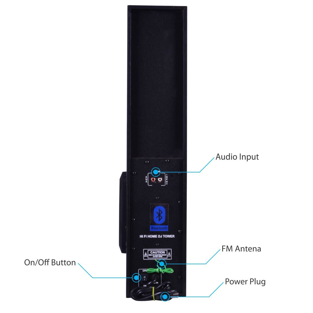 kewl kart hi fi dj 500 w with 1 4.25 woofer and 18000 pmpo multimedia bluetooth tower speaker