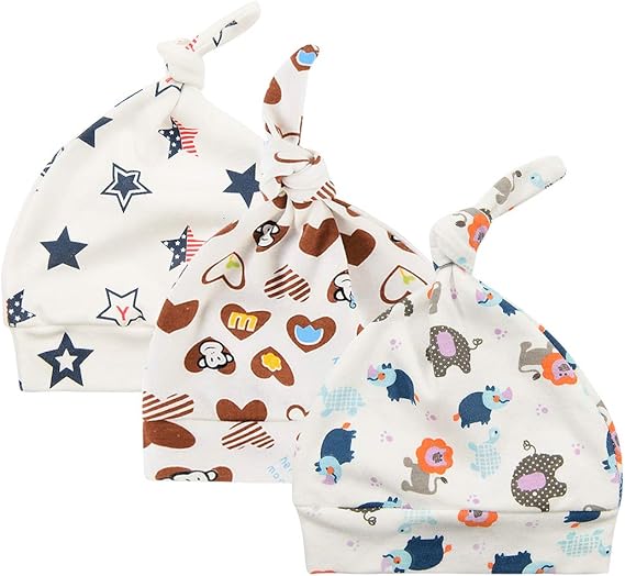 Amazon Co Jp Azue ベビー 帽子 3枚セット 新生児 オーガニックコットン ニット帽 赤ちゃん結び帽 女の子 男の子 可愛い 柔らかい プレゼント 出産祝い3枚セット 4s 服 ファッション小物