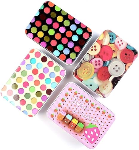 Amazon Raynag ブリキミニツールボックス おしゃれ インテリア 雑貨 小物 4個セット ドット イチゴ ボタン 収納用品 オンライン通販