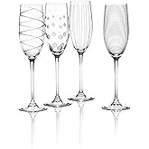 Mikasa Crystal Cheers Champagne Flutes, Set of 4, 8 fluid ounces