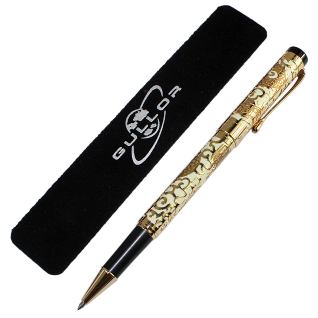 Gullor Advanced Rollerball Pen Jinhao 5000 Apricot and Gold Dragon Year with Gift Box