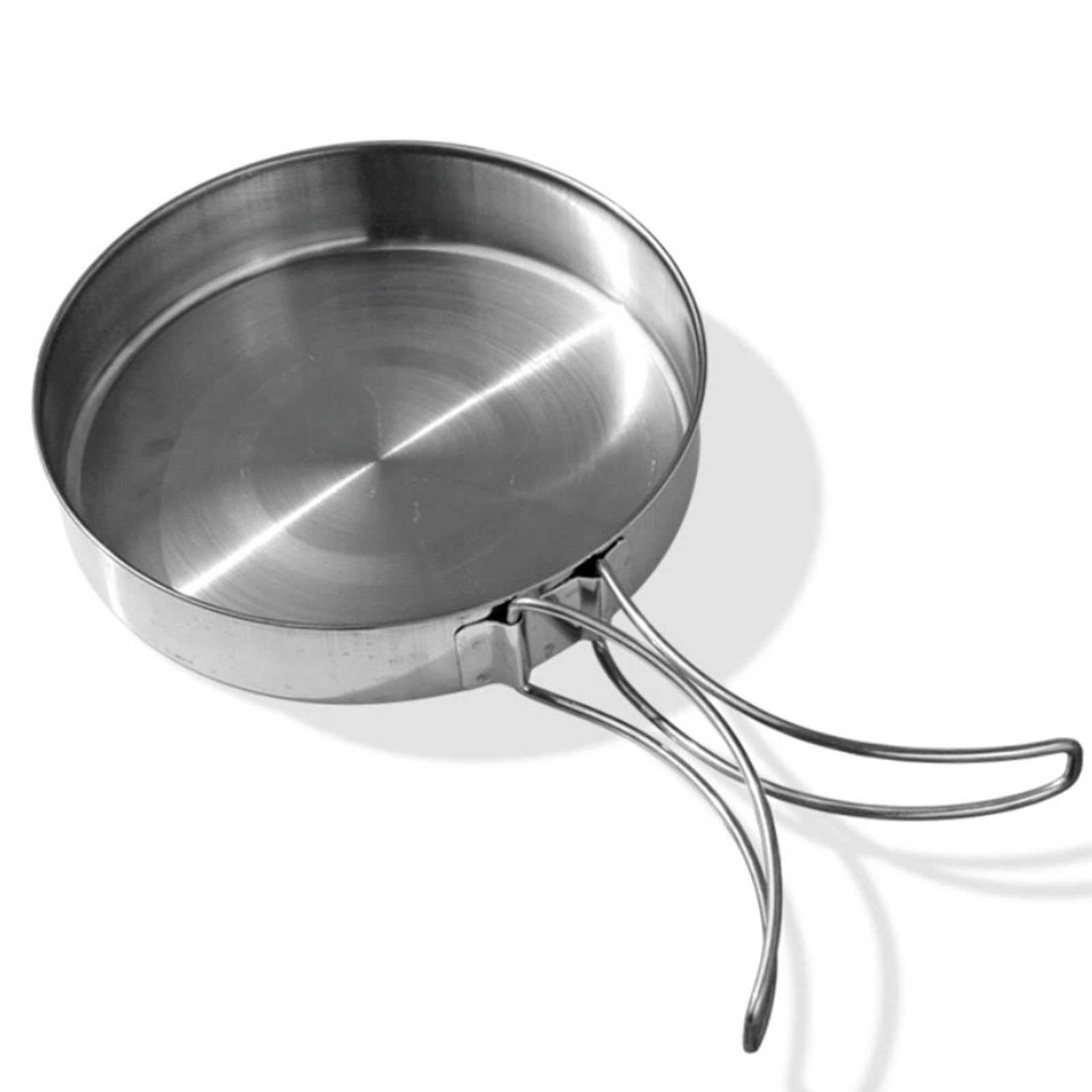 Camping Fry Pan,15cm Plate Dish with Folding Handle,Ultralight Camping Picnic Skillet,Durable Lightweight Portable Camp Cookware,Outdoor Camping Skillet for Cooking Egg Steak