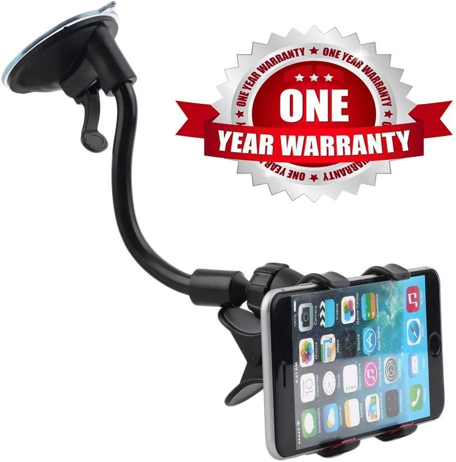 Prithvi™ Car Mount Adjustable Car Phone Holder Universal Long Arm, Windshield for Smartphones - Black