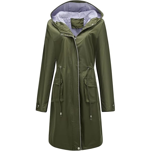 Amazon.com: Homgro Women's Hooded Rain Jacket Long