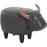 OLizee Decorative Buffalo Ottoman Footstool Cute