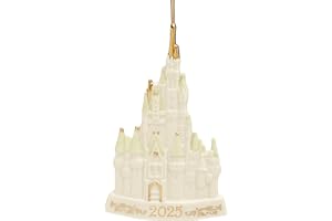 Lenox Ornaments, 2025 Cinderella Castle Christmas Tree Ornament, Porcelain with Gold Cord for Tree Decoration, Christmas Decorations Ornaments, Winter Decor, Cinderalla Castle Design (1 Piece)