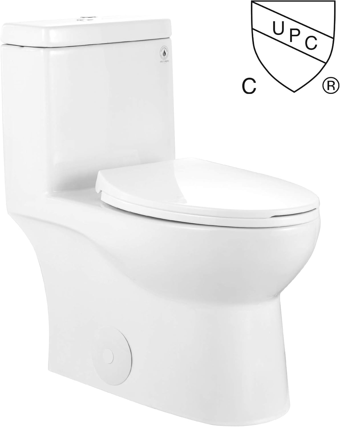DeerValley DV-1F52816 Dual-Flush Elongated One-Piece Toilet, Soft Closing Seat Included, High-Efficiency, Comfort-Height, WaterSense, Cotton White - - 