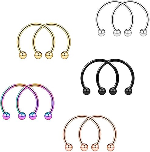 Amazon 10個入り ステンレス 金属アレルギー対応 耳ピアス 鼻ピアス 乳頭ピアス 軟骨ピアス 16g 滑りにくい 全4サイズ 10mm ボディピアス 通販