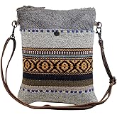 Tribal Pattern Crossbody Bag, Small & Grey by Myra Bag