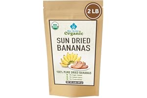 BLUE ORCHID ORGANIC Organic Sun Dried Bananas Value Pack - No Sugar Added - No Preservatives - Unsulfured - Soft and Chewy Little Bananas - Thai Natural Fruit Snacks - 2 LB