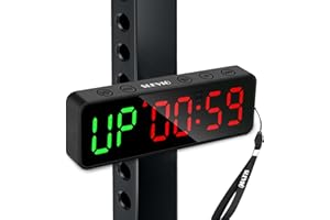 SLEVIO TIMER Small Gym Timer Clock Stopwatch Magnetic Workout Interval Timer, Large LED Digital Display, Home Accessories Countdown Clock for Home Gym Garage Schools