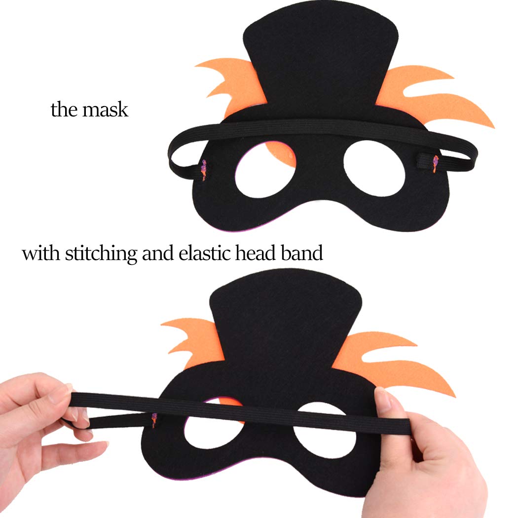 Halloween Mask Decorative Pumpkin Pirate Skeleton Head Felt Cosplay Mask Masquerade Mask for Kids (10 pics)