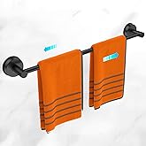 Large Towel Bar for Bathroom Wall,Adjustable 17~29 Inch Towel Racks for Bathroom Wall Mounted,Towel Holder for Glass Shower Door,Bathroom Accessories,Apparment Essentials,Home Decor-Black