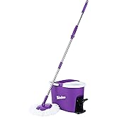 Fabuloso Spin Mop and Bucket, Hands-Free Wringing Spin Bucket | Machine Washable and Replaceable Microfiber Mop Head, Adjusta