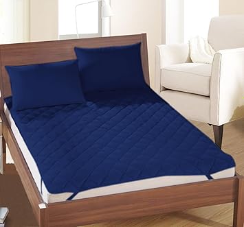 Rajasthan Crafts Microfiber Double Bed Water Resistant and Dust Proof Mattress(Blue, 72x78cm)