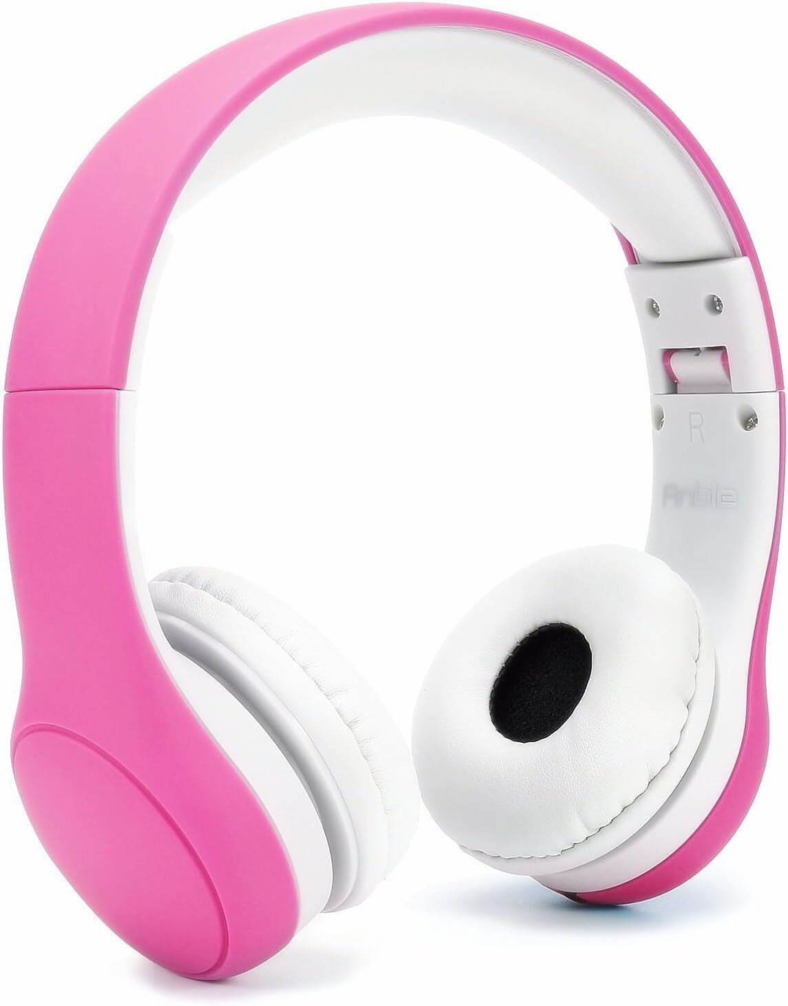 Anble Kids Headphone, Wired Over Ear Headsets with Microphone with 93dB Volume Limited, 3.5mm Audio Sharing Jack Cable, Foldable Children Earphone for iPhone iPad Amazon Fire 7/8 - Pink