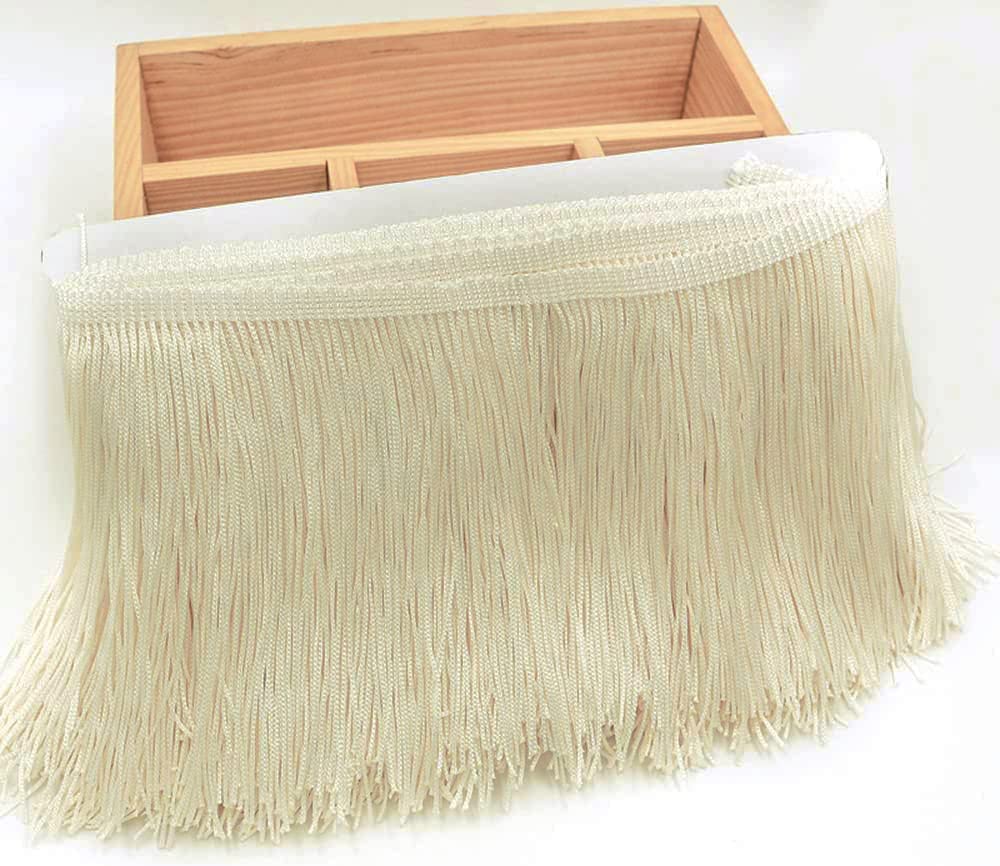 5 Metres 15 cm Silk Fringe Tassel Fringe Trim Cut Fringe Decorative Ribbon Decorative Ribbon Dance Fringe Sewing Accessories for DIY Crafts Apparel Clothing, Costumes, Sewing, Decoration, Beige