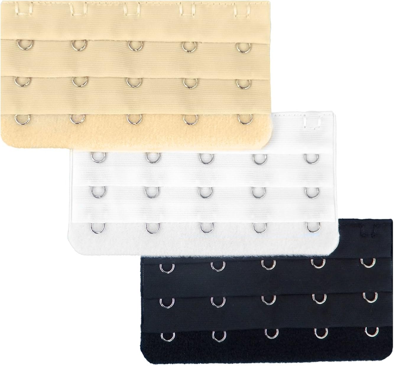 3pcs Women's Bra Extender Strap 5 Hook 3/4in Plus Size Bra Extension