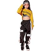LOLANTA Girls 3 Piece Outfits Cropped Hoodie Tank Top Jogger Pants Set, Hip Hop Jazz Street Dance Skateboarding Clothes
