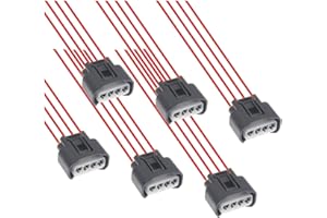 AUCELI 6 Packs Ignition Coil Female Connector Plug Harness Pigtail, 4 Way Ignition Coil Connector Replacement, Replaces Part Number: 90980-11885, Car Accessories, Compatible with Most Vehicles