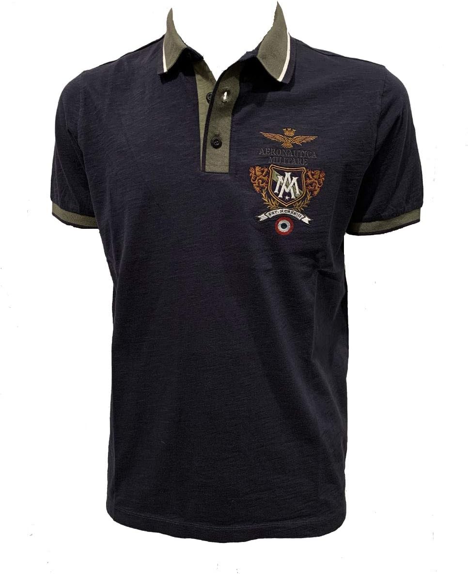 Aeronautica Military Polo PO1450J Blue Jersey Men's Shirt