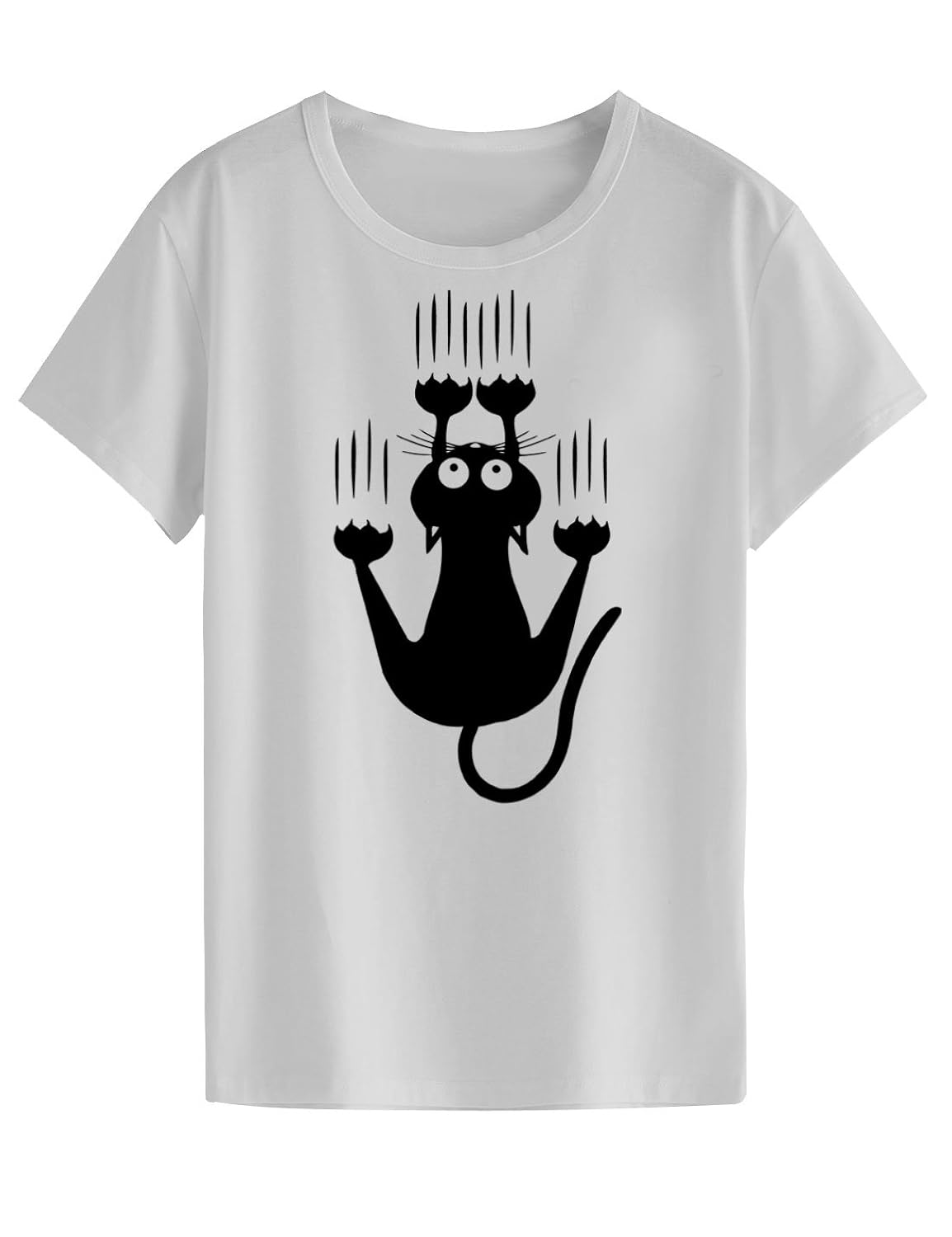 neo garments women's cotton t shirt - cat (white)