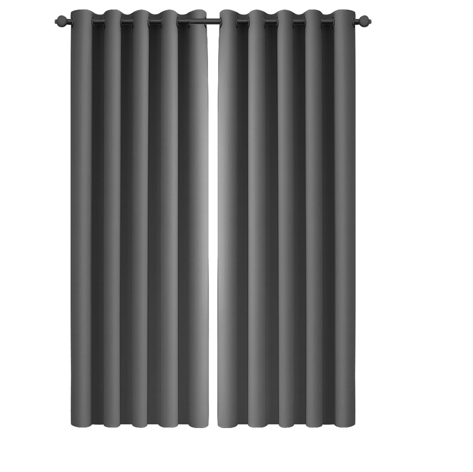Imperial Rooms Eyelet Blackout Curtains for Living Room 90x90 Inch Grey Curtains for Bedroom Energy Saving Thermal Curtain 2 Panels with Tiebacks โ image 1