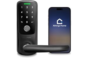 ULTRALOQ Latch 5 World's First Built in WiFi Smart Lock, 5-in-1 Keyless Entry Electronic Door Handle with Bluetooth, Biometri