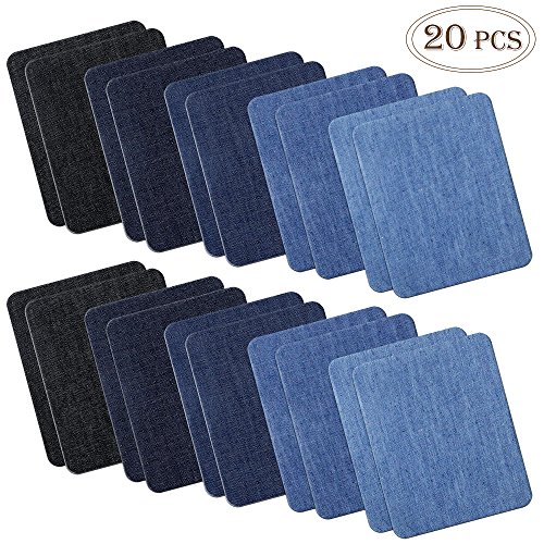 Outuxed iron on denim patches fabric patches for clothi…