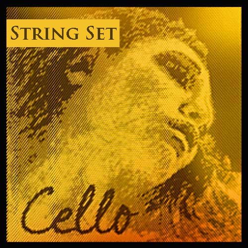 Pirastro Evah Pirazzi 4/4 Gold Cello String Set, Medium, Premium Steel Strings with Ball End, Replacement Accessory for Professional and Student Cello Players