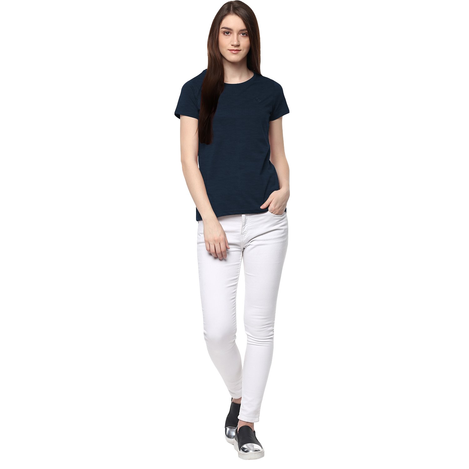 chkokko half sleeves round neck tshirts for women