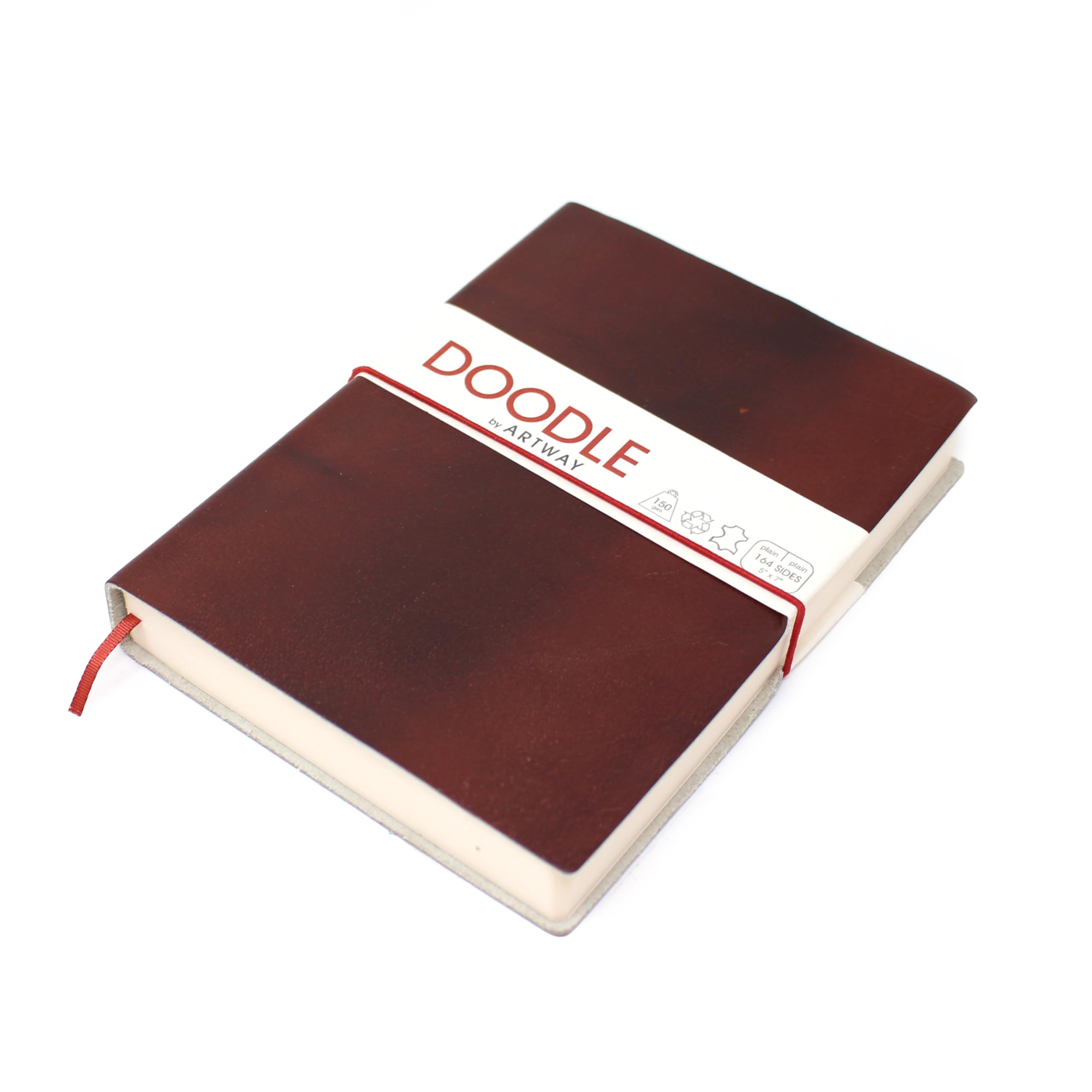 Artway Indigo Doodle – Chestnut Brown Leather Sketchbook/Notebook – 175mm x 125mm - 164 Sides/82 Pages of 150gsm Cartridge Paper